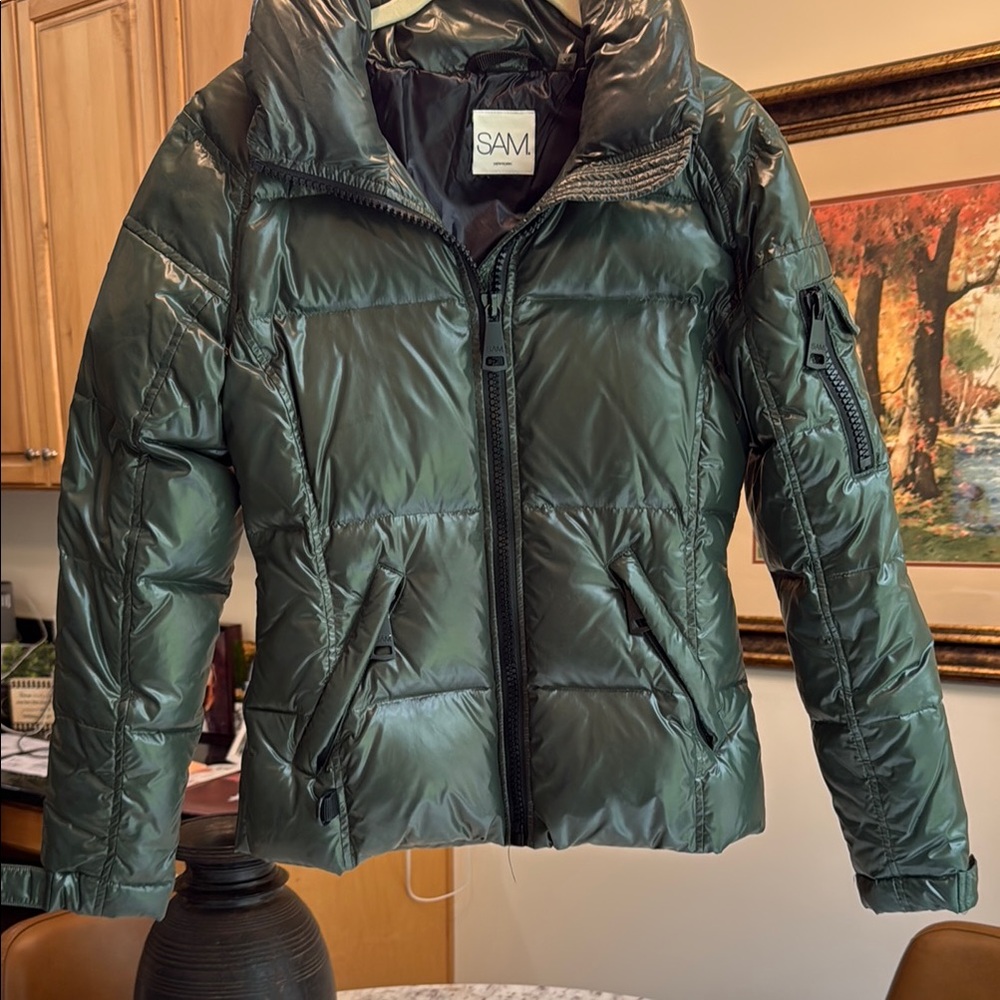 SAM Metallic Green Quilted Jacket